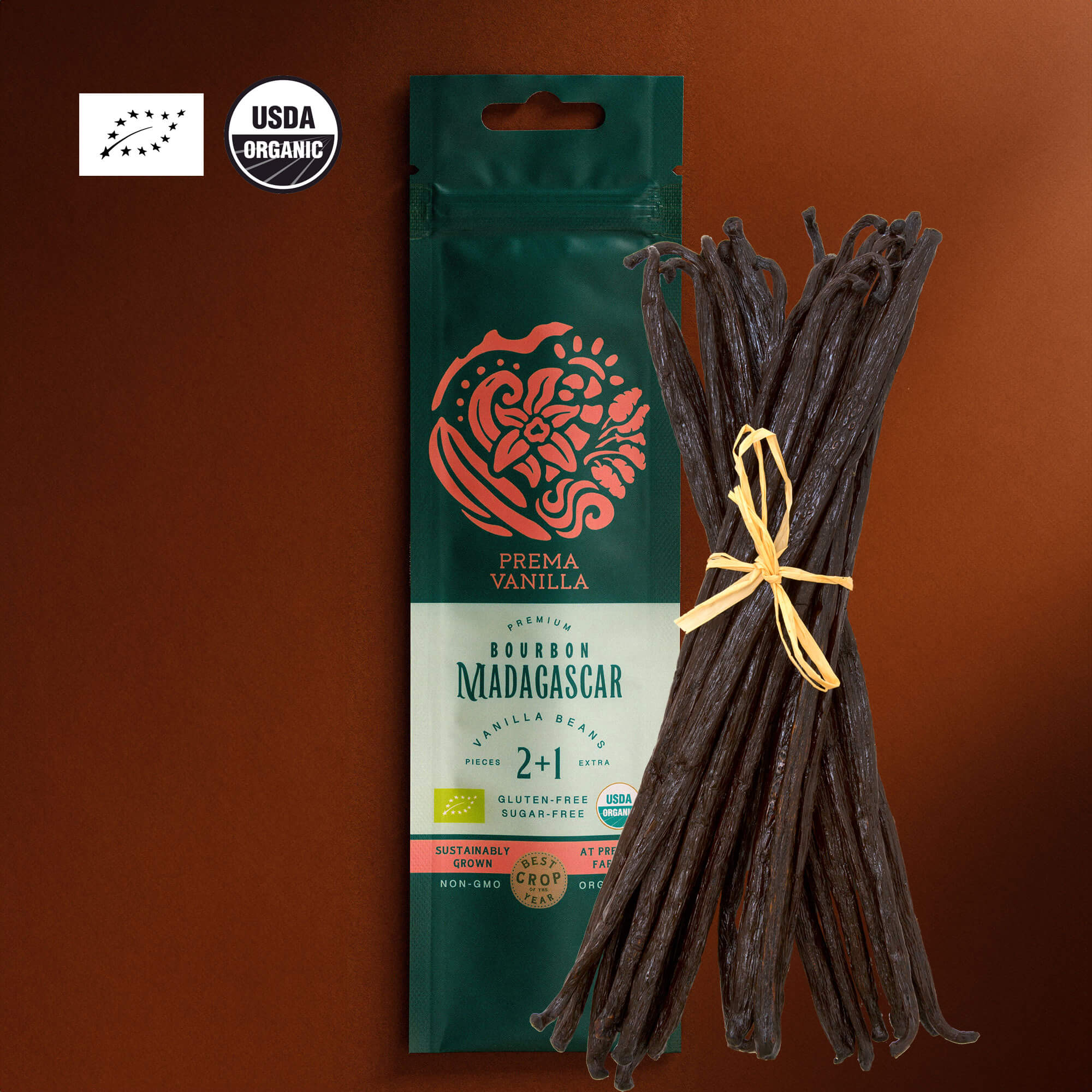 Baccelli di vaniglia biologica gourmet del Madagascar (14-18 cm)